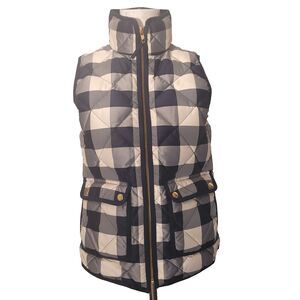J. Crew XXS Puffer Vest waterfowl feather full zip turtleneck pockets button